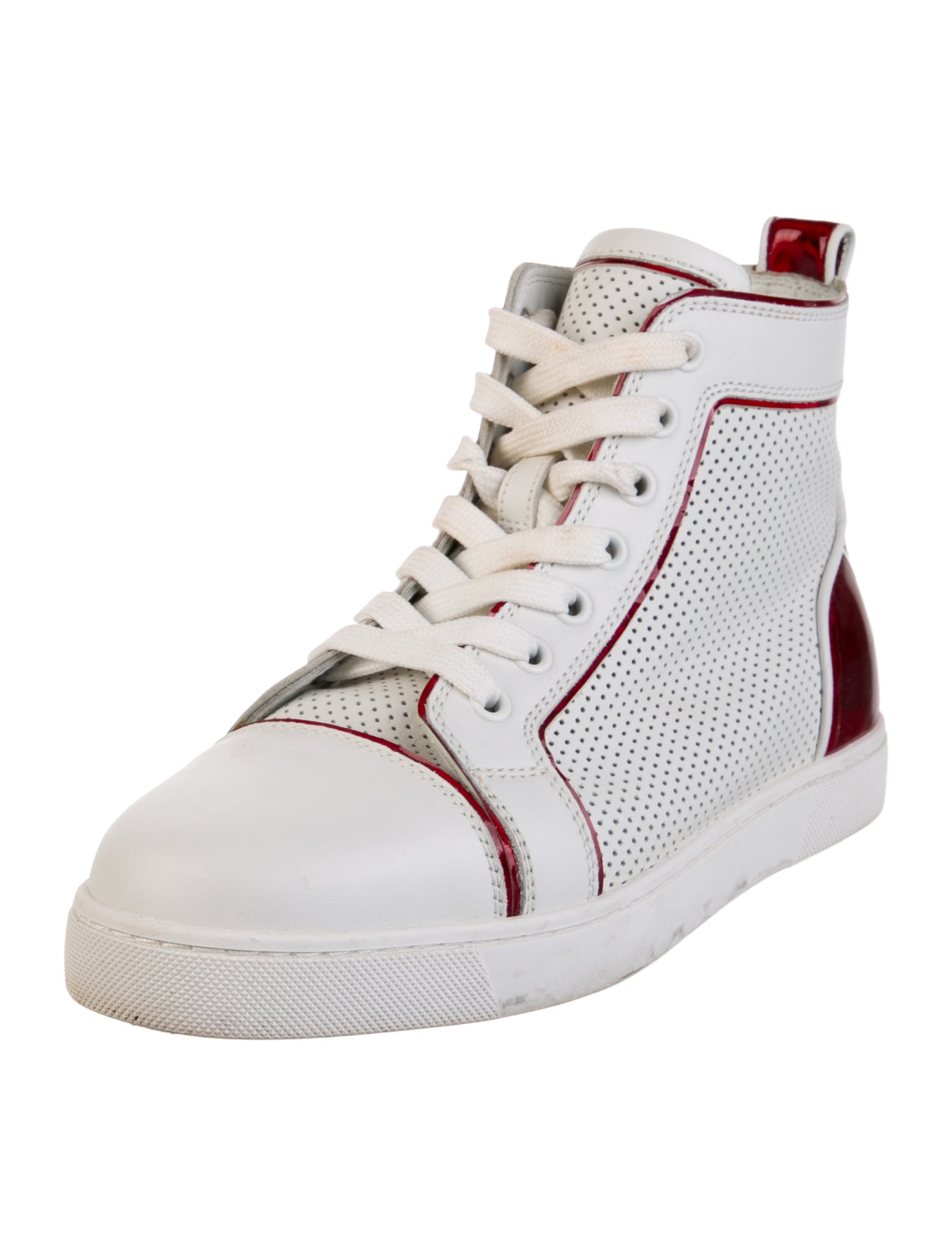 Christian Louboutin Leather Colorblock Pattern Sneakers