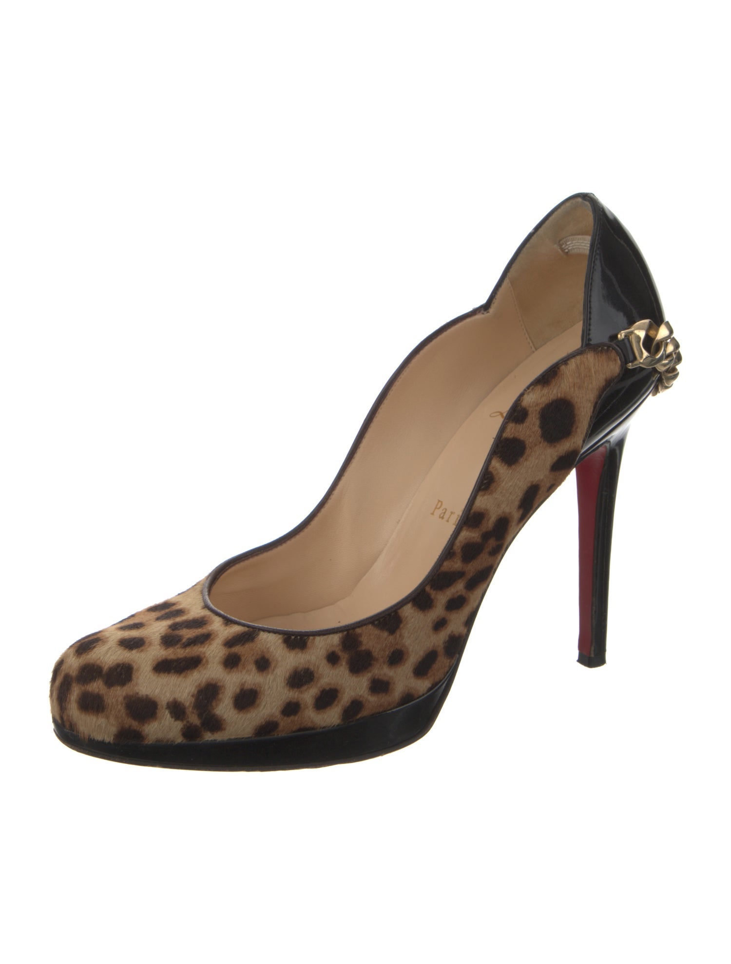 Christian Louboutin Patent Leather Animal Print Pumps