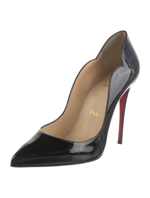 Christian Louboutin Patent Leather Scalloped Accent Pumps