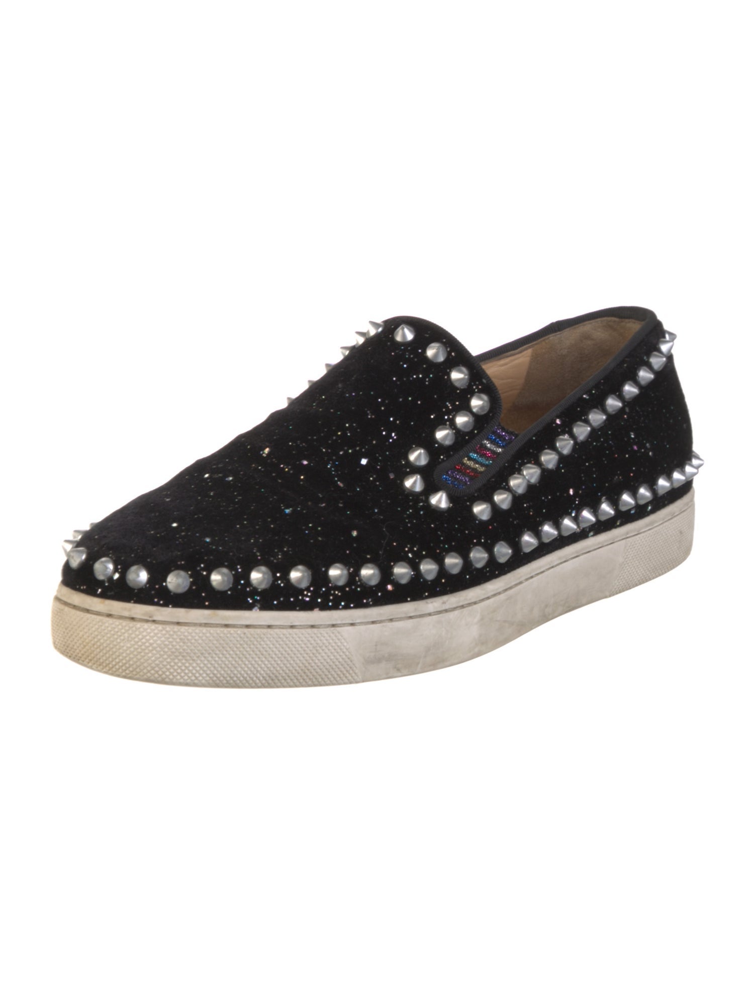 Christian Louboutin Spike Accents Canvas Sneakers