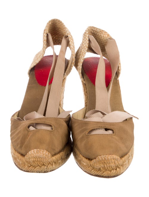 Christian Louboutin Canvas Colorblock Pattern Slingback Pumps