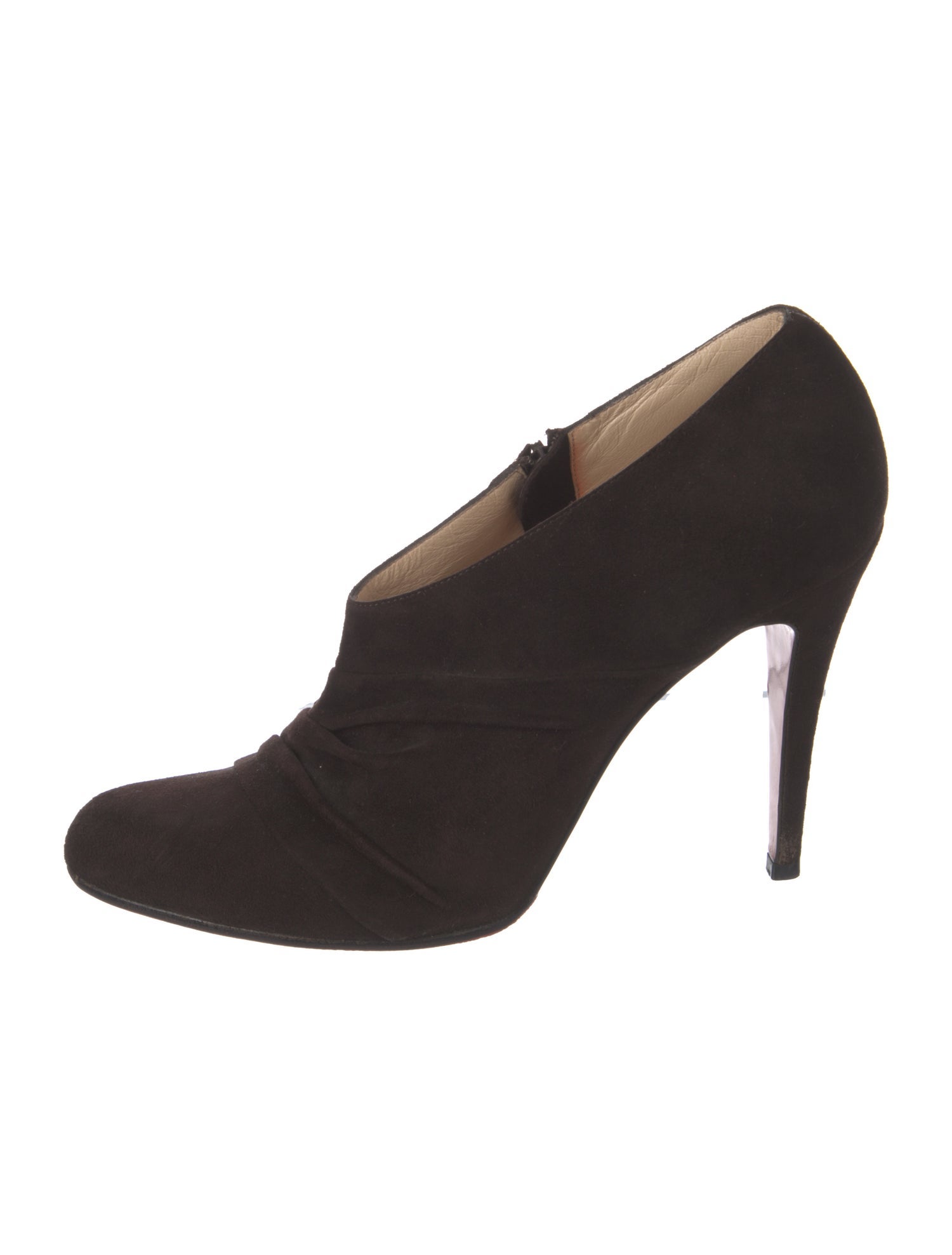 Christian Louboutin Suede Pleated Accents Lace-Up Boots