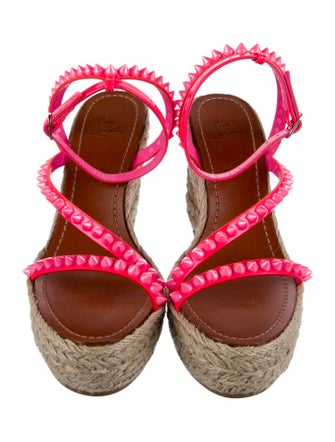 Christian Louboutin Spike Accents Leather Espadrilles