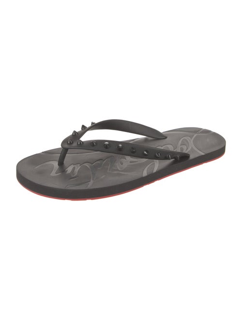 Christian Louboutin Spike Accents Rubber Flip Flops
