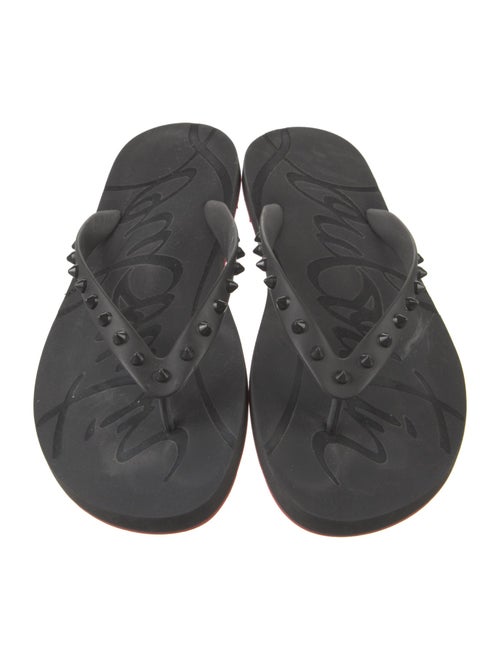 Christian Louboutin Spike Accents Rubber Flip Flops