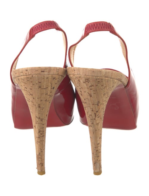 Christian Louboutin Patent Leather Colorblock Pattern Slingback Pumps