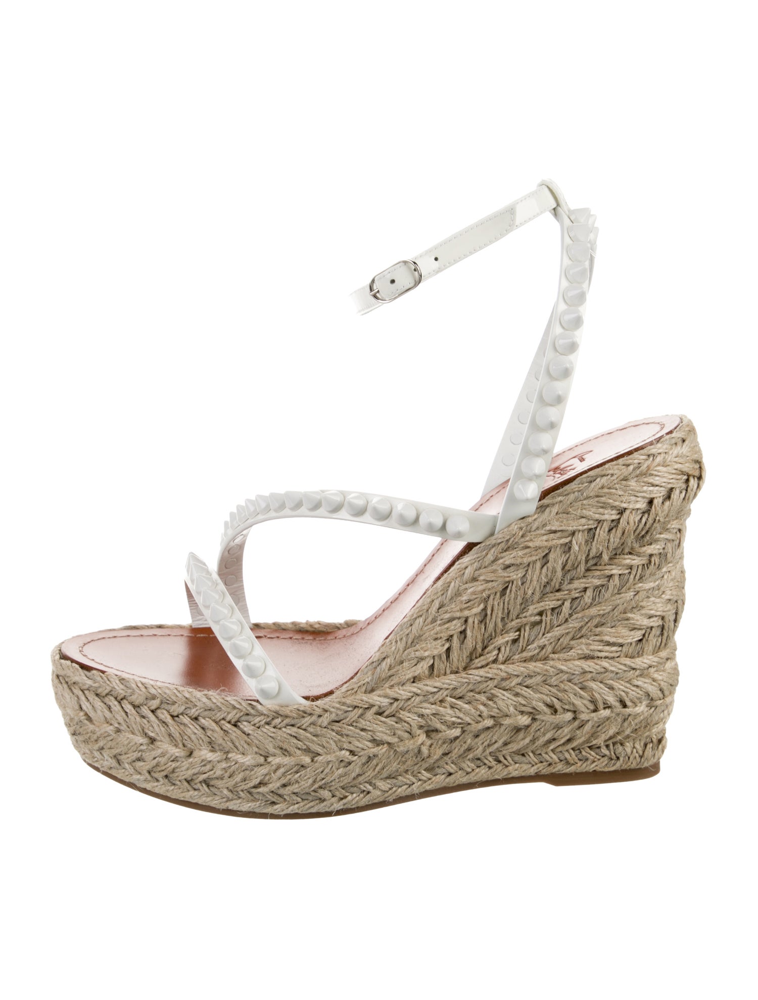 Christian Louboutin Spike Accents Patent Leather Espadrilles