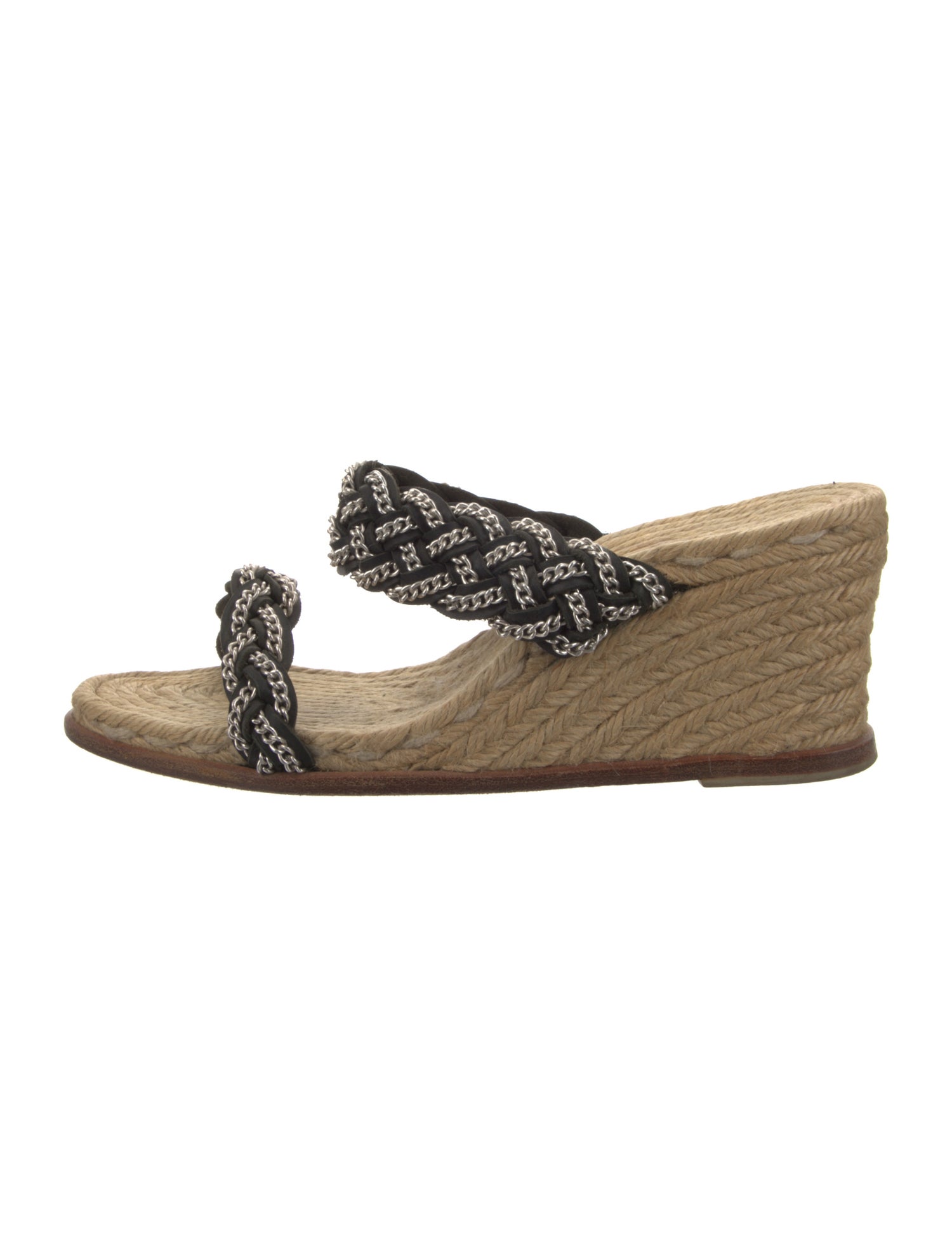 Christian Louboutin Leather Chain-Link Accents Espadrilles