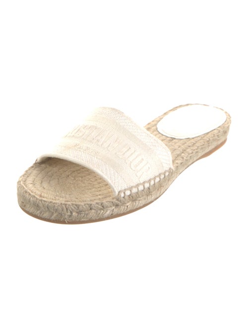 Christian Dior Jute Embroidered Accent Espadrilles