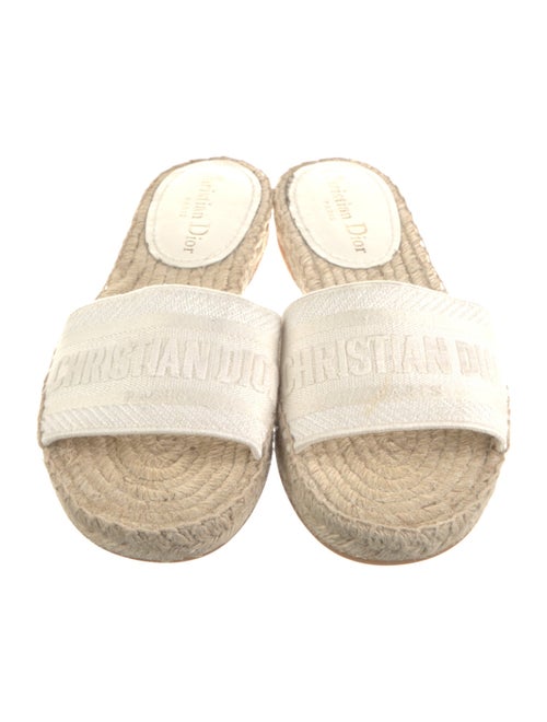 Christian Dior Jute Embroidered Accent Espadrilles