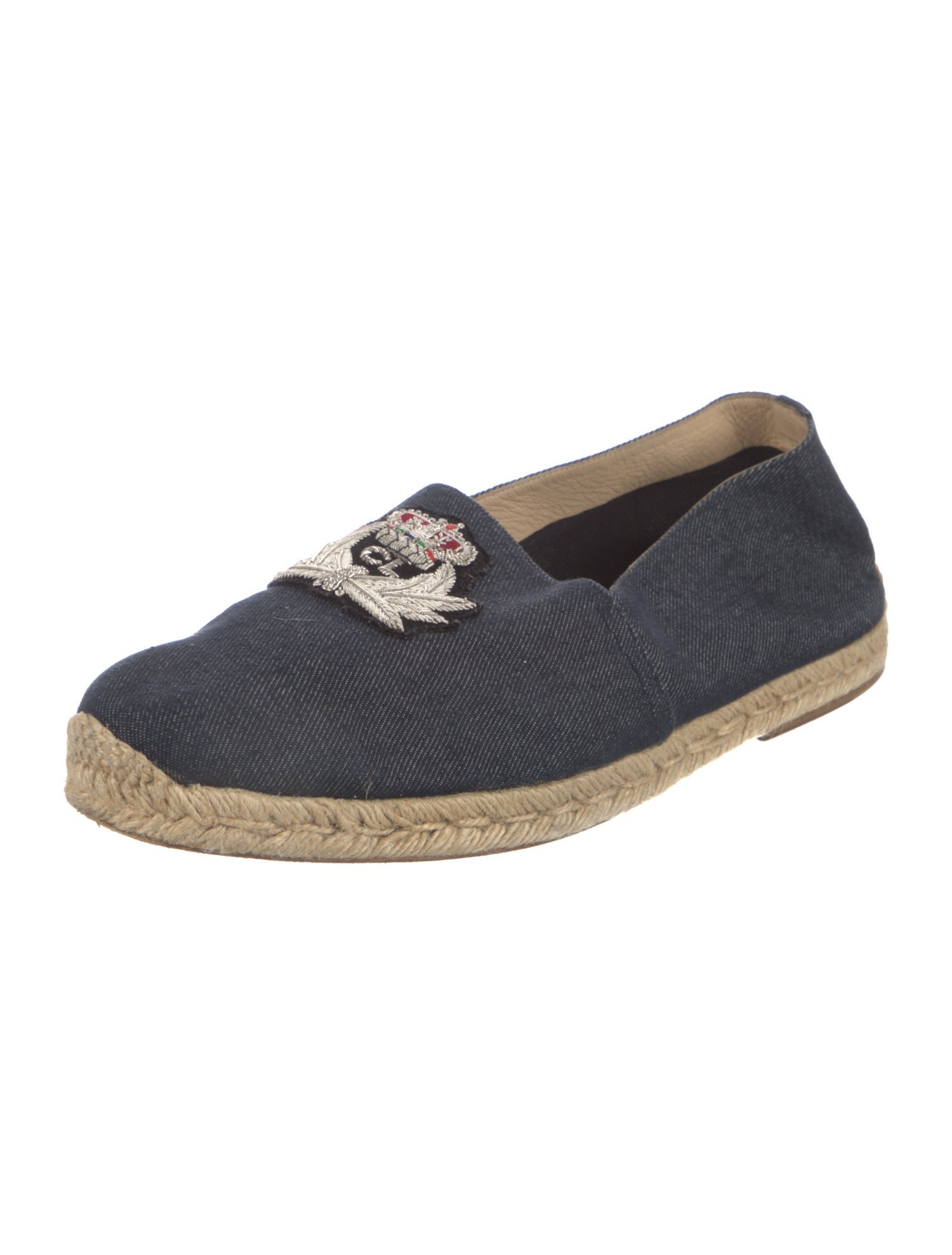 Christian Louboutin Denim Embroidered Accent Espadrilles