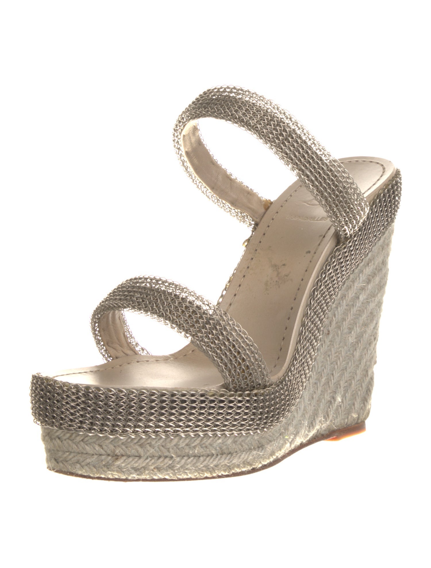 Christian Louboutin Jute Chain-Link Accents Espadrilles