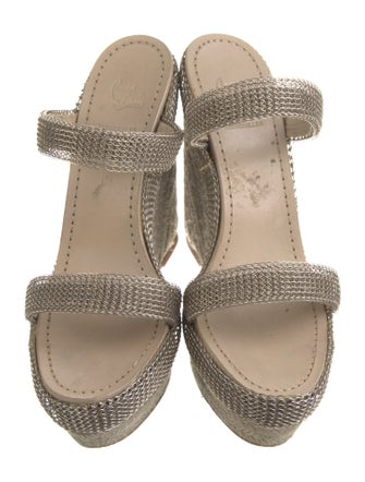 Christian Louboutin Jute Chain-Link Accents Espadrilles
