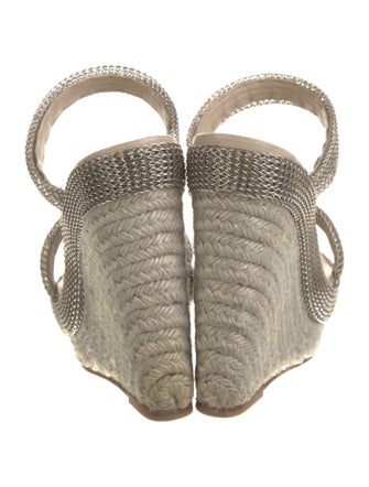 Christian Louboutin Jute Chain-Link Accents Espadrilles