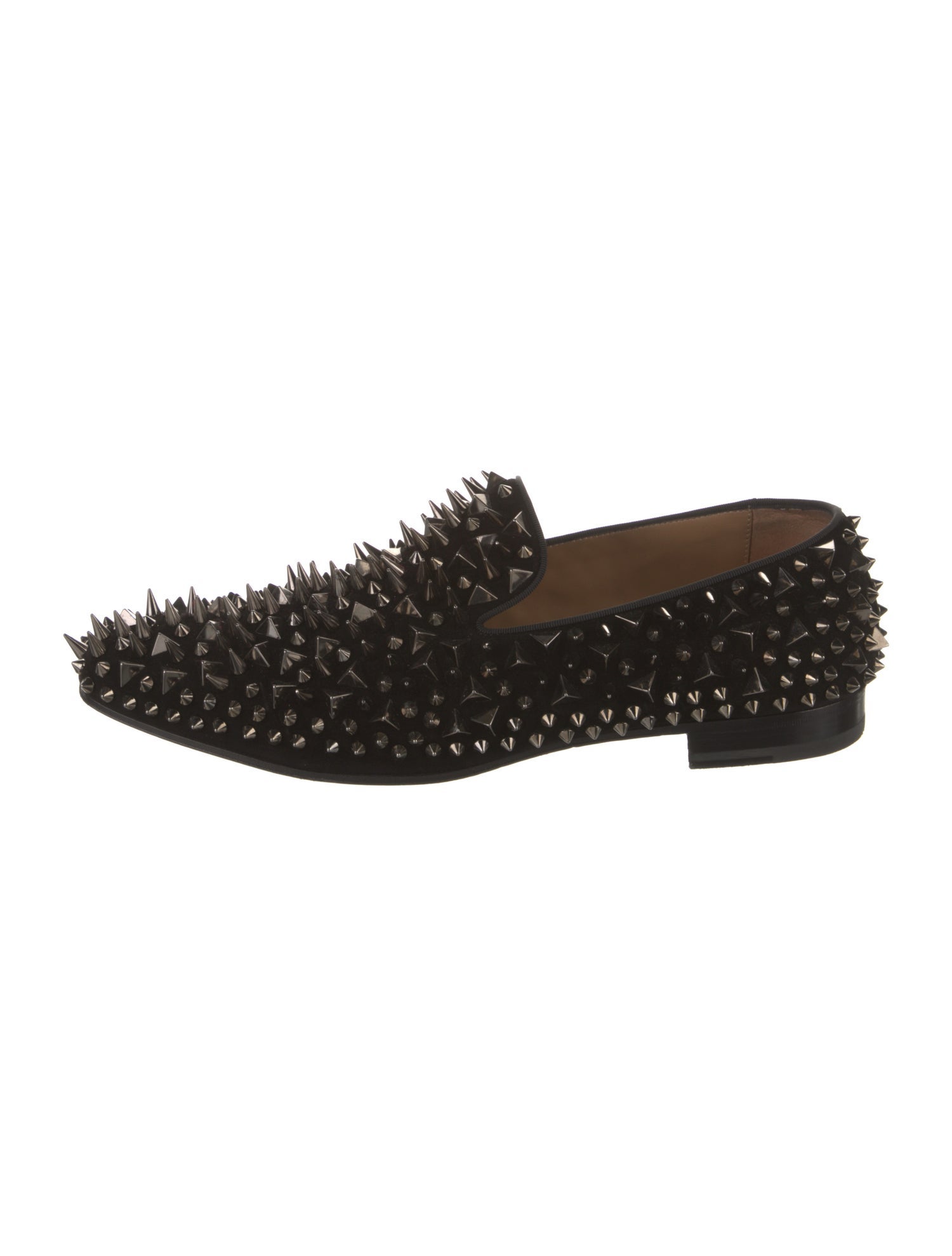 Christian Louboutin Spike Accents Suede Loafers