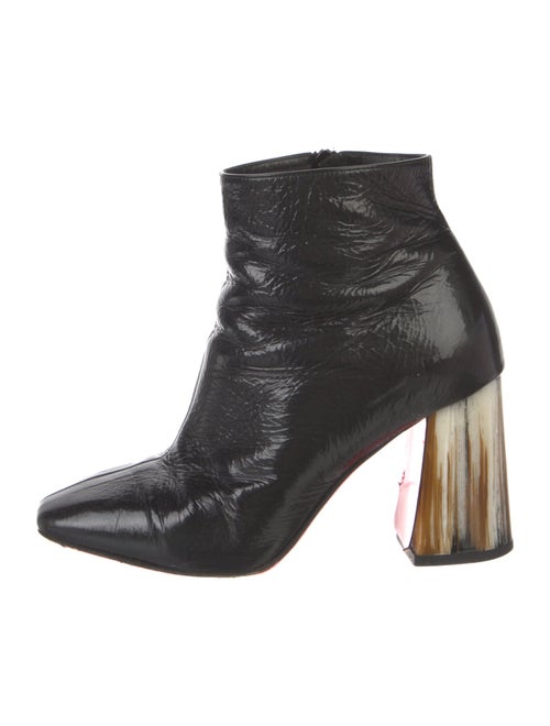 Christian Louboutin Patent Leather Colorblock Pattern Boots