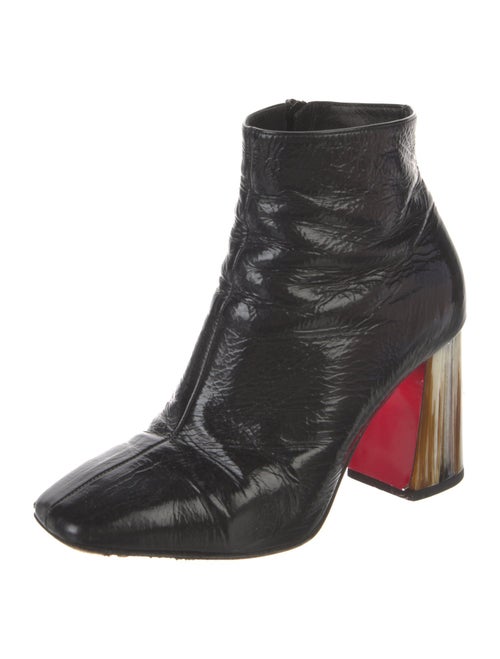 Christian Louboutin Patent Leather Colorblock Pattern Boots