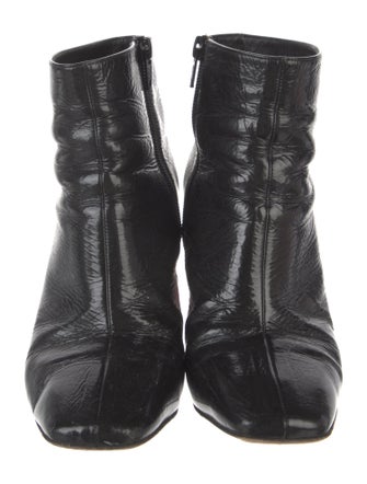 Christian Louboutin Patent Leather Colorblock Pattern Boots