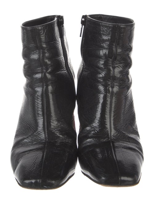 Christian Louboutin Patent Leather Colorblock Pattern Boots