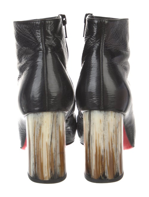 Christian Louboutin Patent Leather Colorblock Pattern Boots