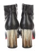 Christian Louboutin Patent Leather Colorblock Pattern Boots