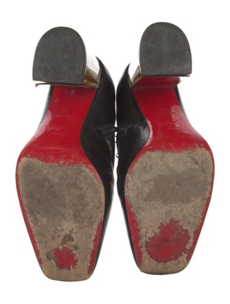 Christian Louboutin Patent Leather Colorblock Pattern Boots