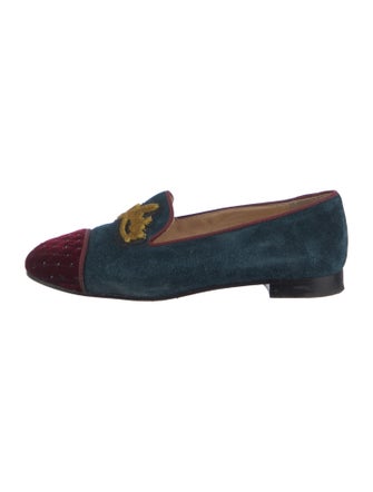 Christian Louboutin Velvet Colorblock Pattern Loafers