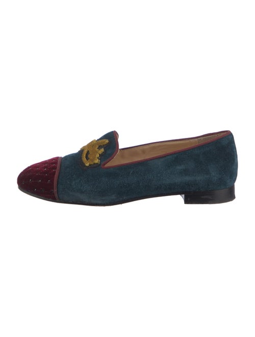 Christian Louboutin Velvet Colorblock Pattern Loafers