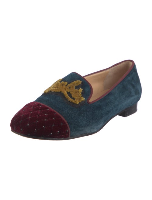 Christian Louboutin Velvet Colorblock Pattern Loafers