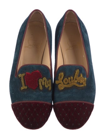 Christian Louboutin Velvet Colorblock Pattern Loafers