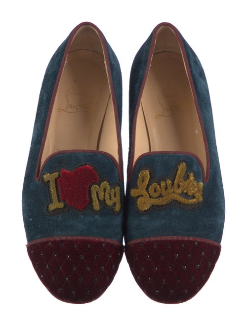 Christian Louboutin Velvet Colorblock Pattern Loafers