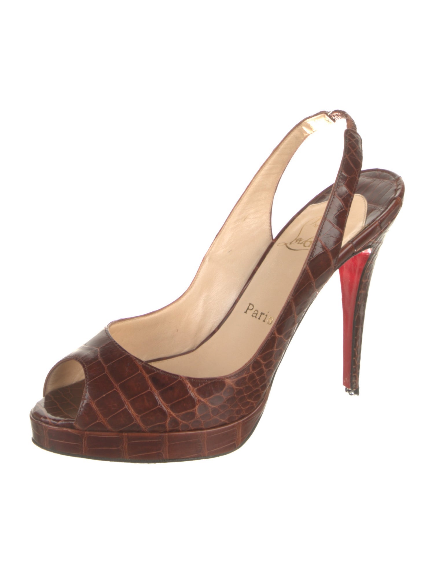 Christian Louboutin Crocodile High Heel Platform Pumps