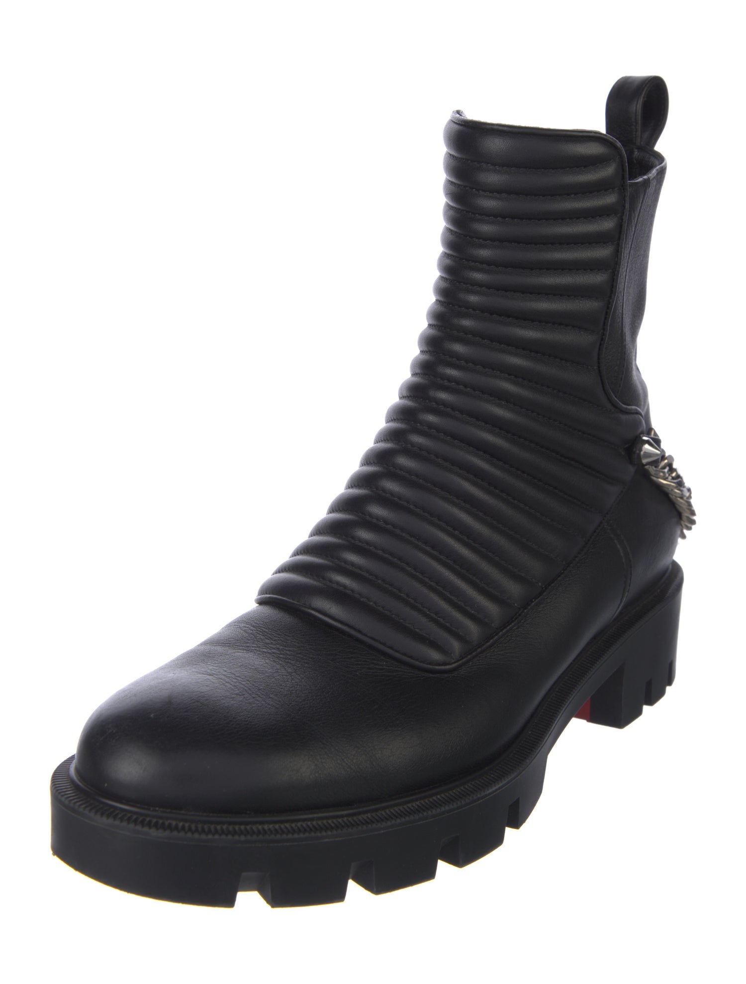 Christian Louboutin Spike Accents Leather Chelsea Boots