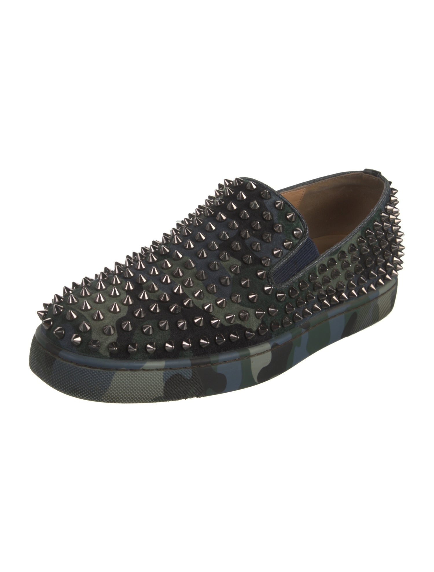 Christian Louboutin Spike Accents Suede Sneakers