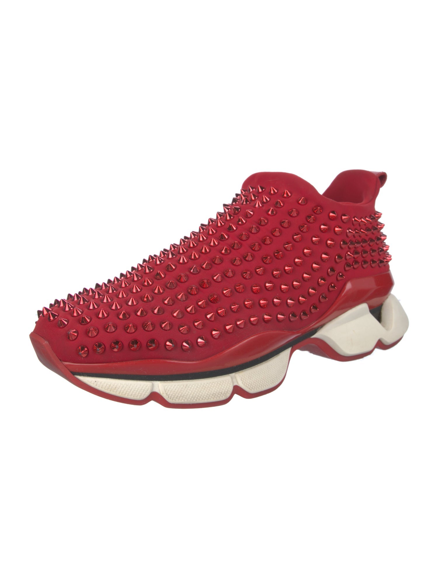 Christian Louboutin Spike Accents Neoprene Athletic Sneakers