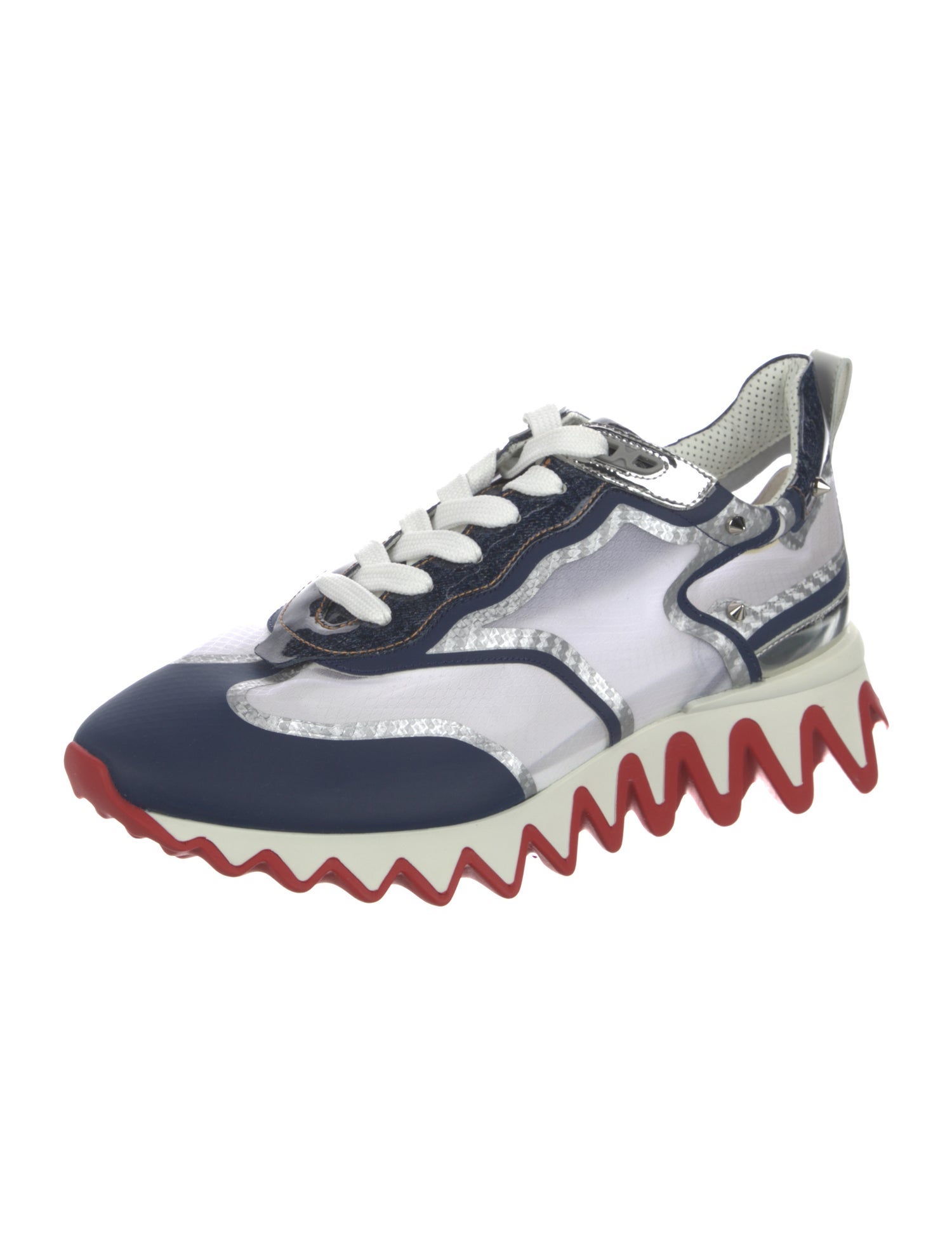 Christian Louboutin Spike Accents Mesh Sneakers