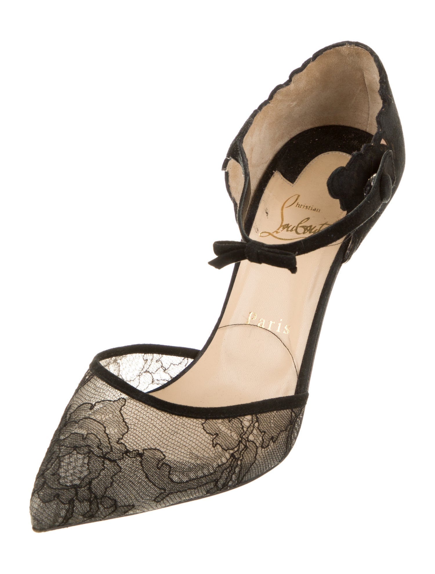 Christian Louboutin Lace Lasercut Accents D'Orsay Pumps