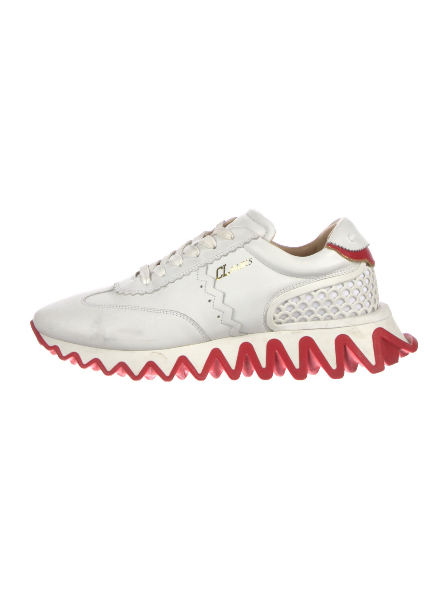 Christian Louboutin Spike Accents Leather Athletic Sneakers