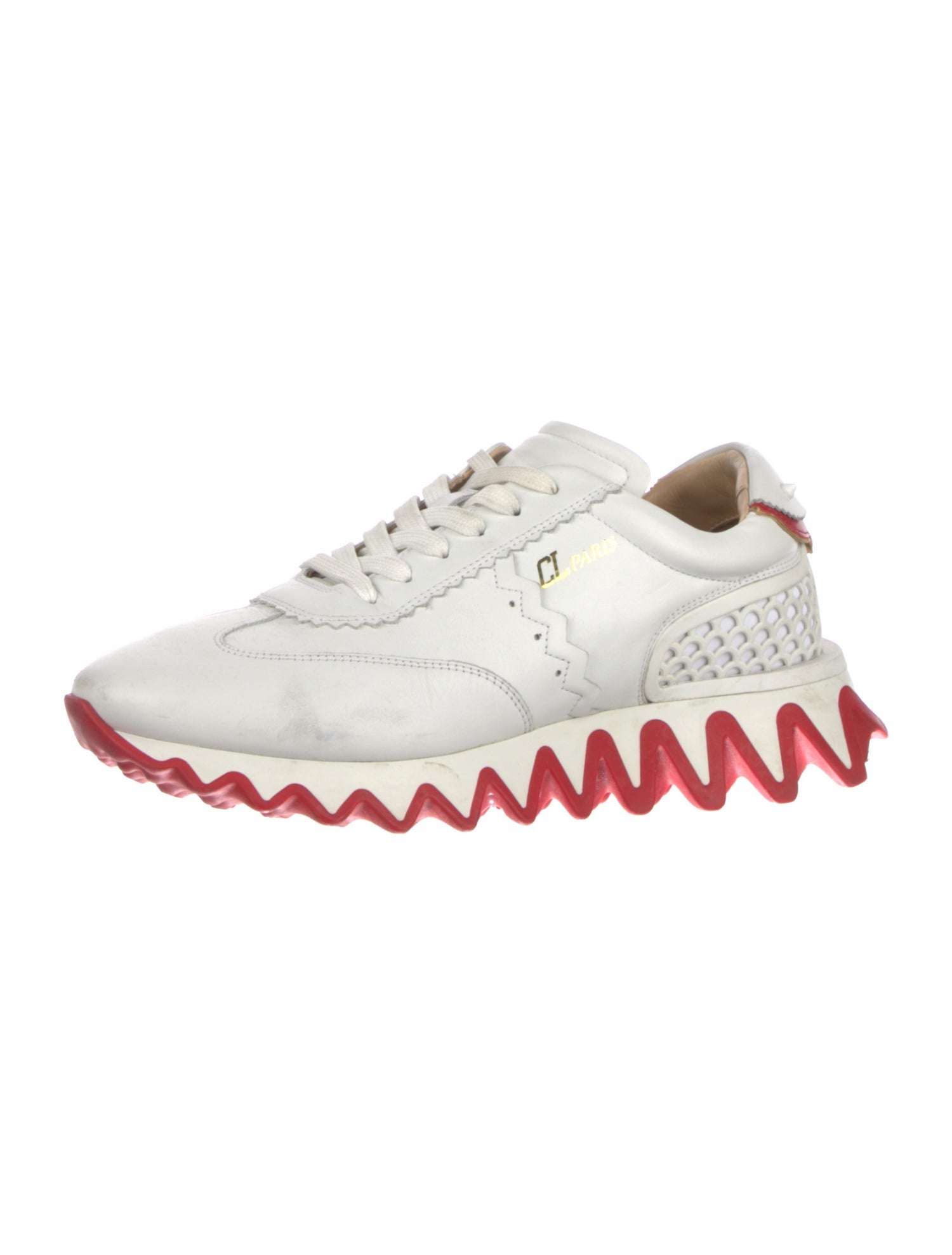 Christian Louboutin Spike Accents Leather Athletic Sneakers
