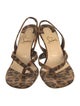 Christian Louboutin Suede Animal Print Slingback Sandals