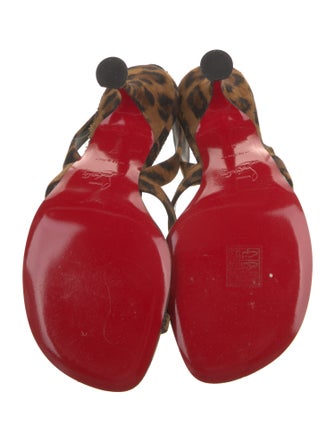 Christian Louboutin Suede Animal Print Slingback Sandals