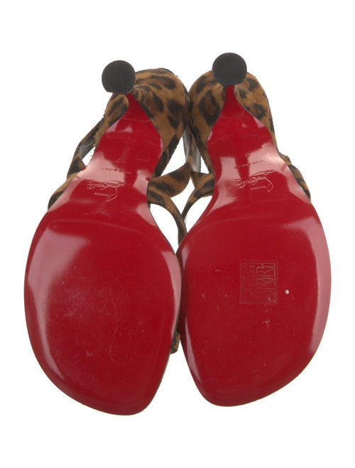 Christian Louboutin Suede Animal Print Slingback Sandals