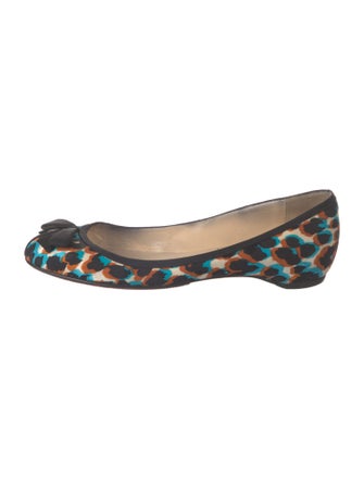 Christian Louboutin Canvas Animal Print Flats
