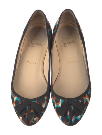 Christian Louboutin Canvas Animal Print Flats