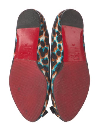 Christian Louboutin Canvas Animal Print Flats