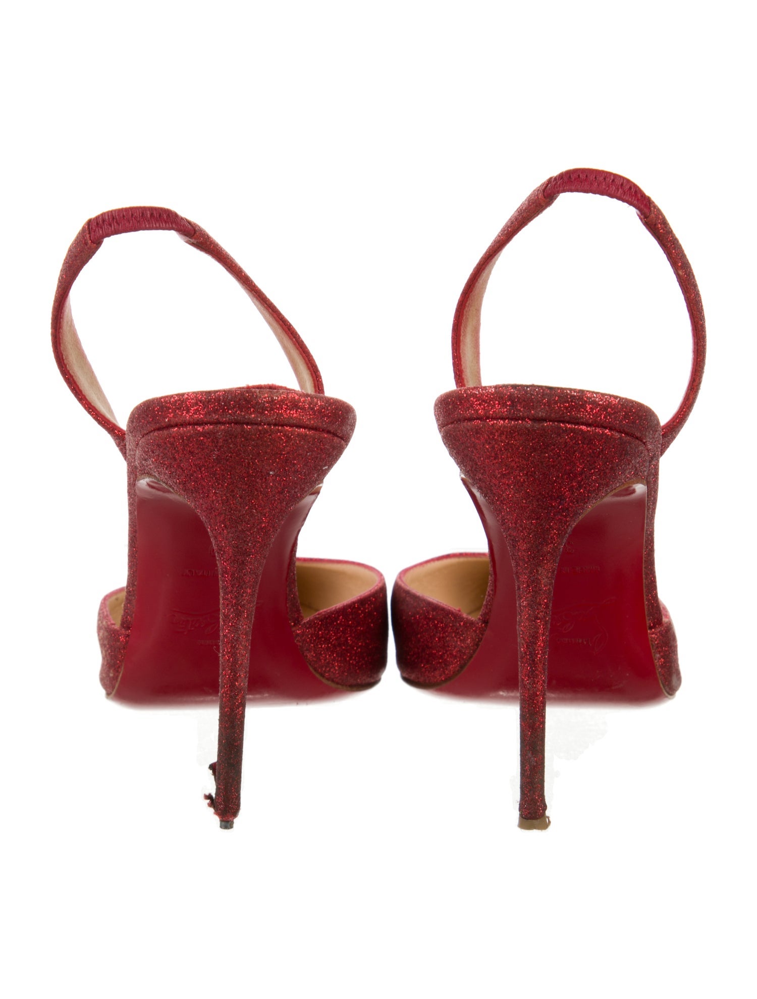 Christian Louboutin Glitter Glitter Accents Slingback Pumps
