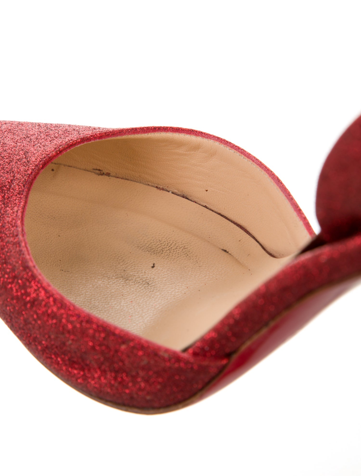 Christian Louboutin Glitter Glitter Accents Slingback Pumps
