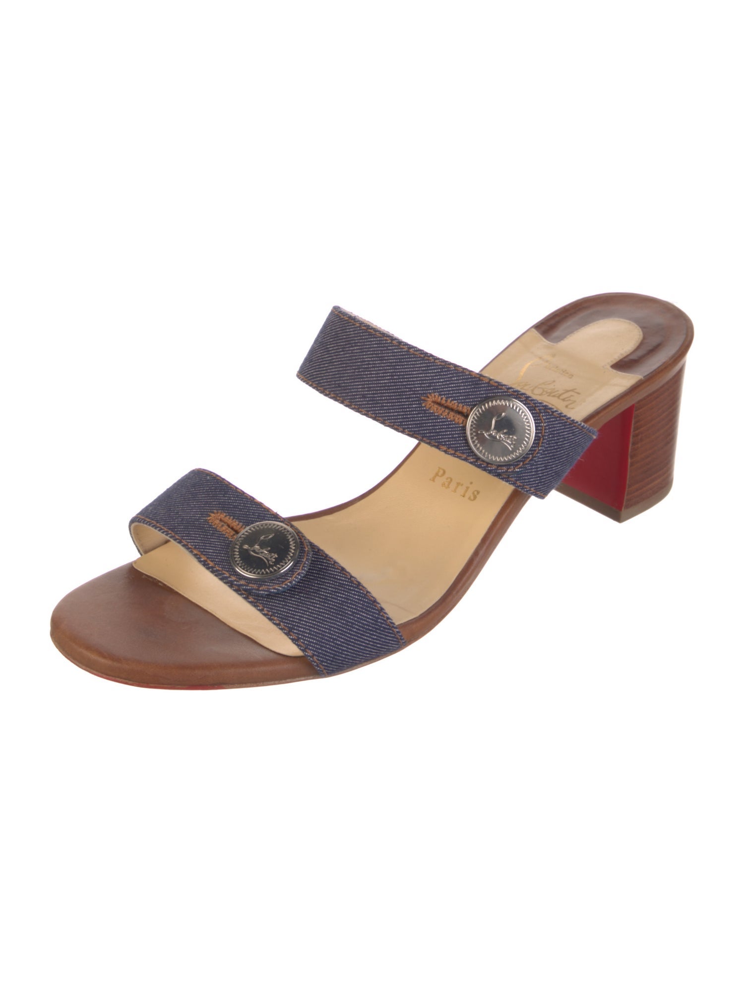 Christian Louboutin Denim Slides