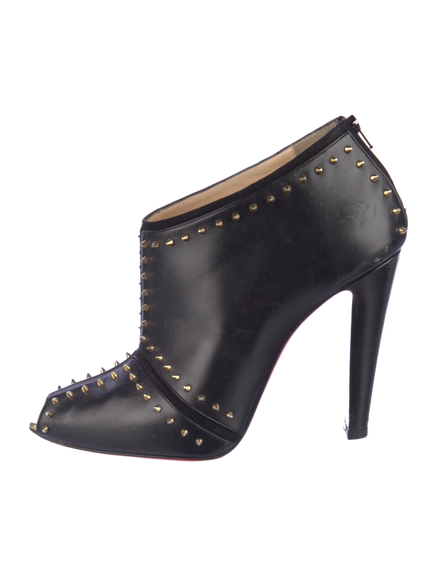 Christian Louboutin Spike Accents Leather Boots
