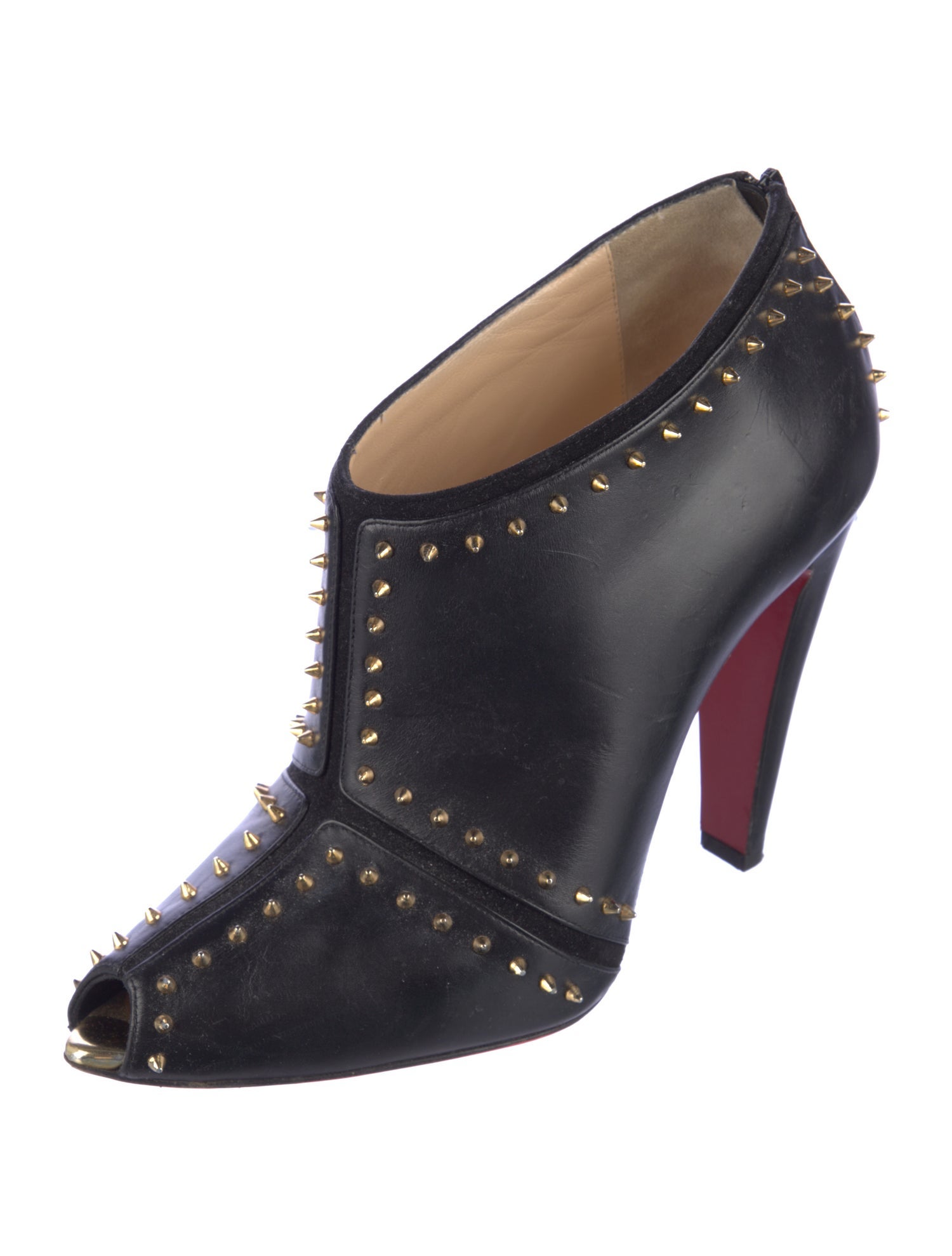 Christian Louboutin Spike Accents Leather Boots